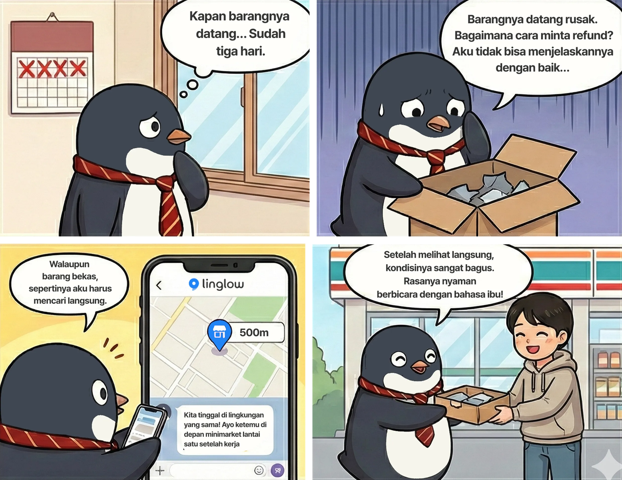 Direct trade convenience story illustration