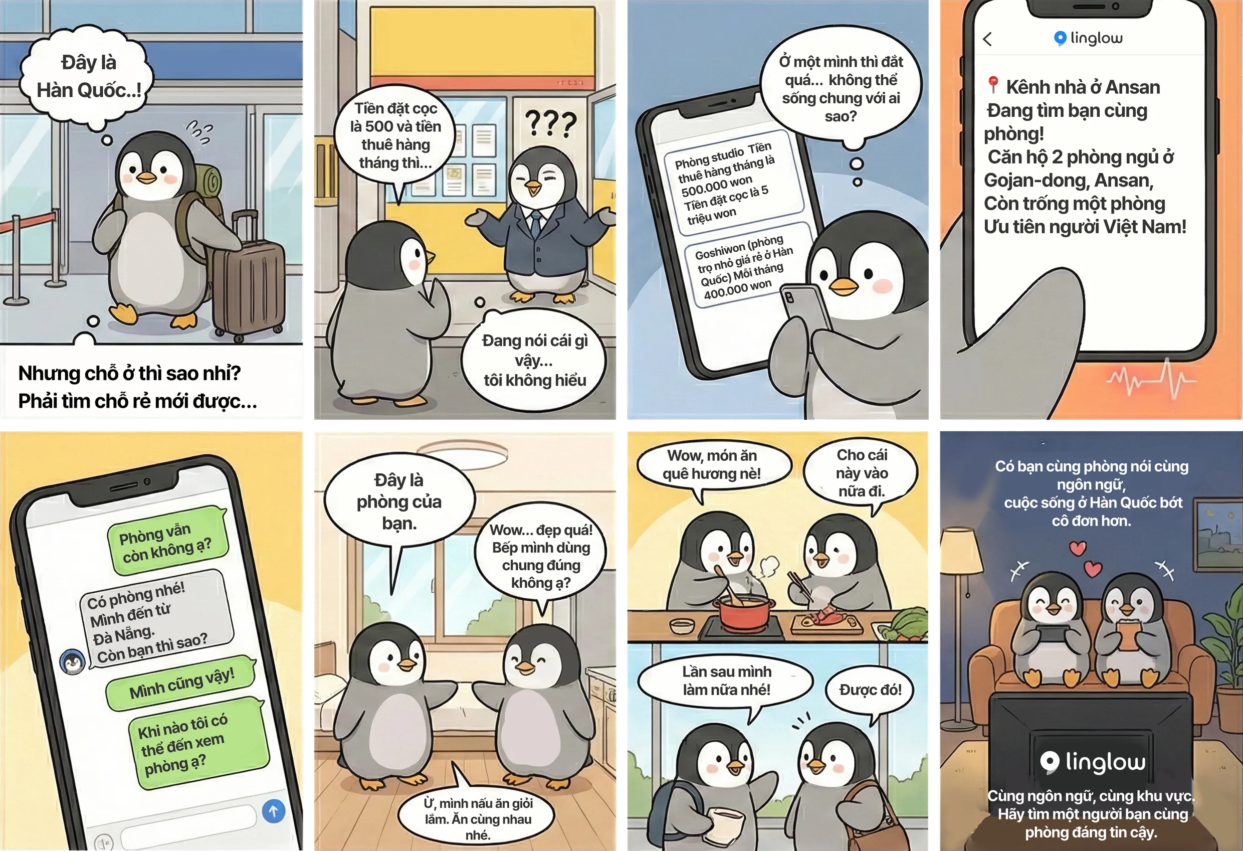 Minh họa câu chuyện bạn cùng phòng